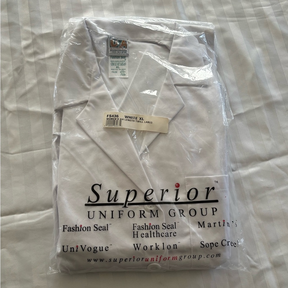 Uniform Advantage by Fashion Seal Womens XL 3/4 Length Twill Labcoat (NWT)